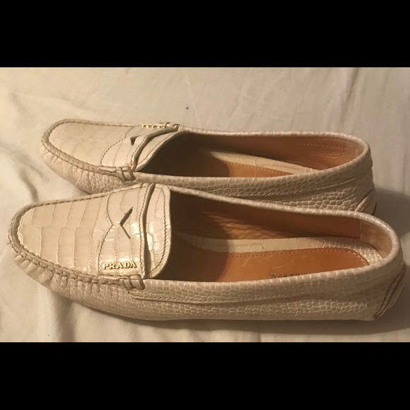 PRADA Ivory Crocodile Driving Shoe/Loafer/Moccasin - Picture 3 of 8